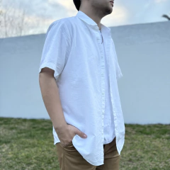CAMISA DE LINO RELAXED FIT BLANCO - Elixir Indumentaria