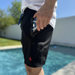 MALLA POLO BOLSILLO CON CIERRE NEGRA - comprar online