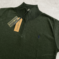 SWEATER MEDIOCIERRE POLO VERDE JASPEADO en internet