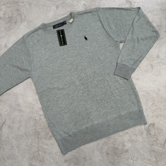 SWEATER POLO CLÁSICO GRIS MELANGE en internet