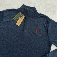 SWEATER MEDIOCIERRE POLO AZUL JASPEADO en internet
