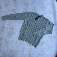 SWEATER POLO VINTAGE GRIS CLARO - tienda online