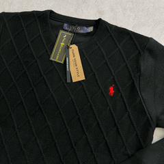 SWEATER TRAMADO ROMBO NEGRO en internet