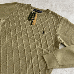 SWEATER TRAMADO ROMBO MARRON - Elixir Indumentaria