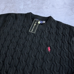 SWEATER POLO VINTAGE NEGRO - comprar online
