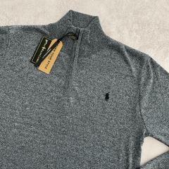 SWEATER MEDIOCIERRE POLO GRIS CLARO JASPEADO en internet