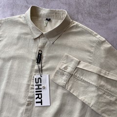 CAMISA DE LINO MANGA LARGA BEIGE - comprar online