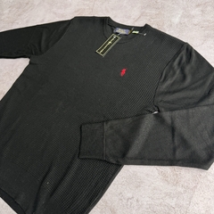 PULLOVER TRAMADO NEGRO - Elixir Indumentaria