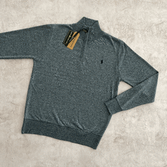 SWEATER MEDIOCIERRE POLO GRIS CLARO JASPEADO - comprar online