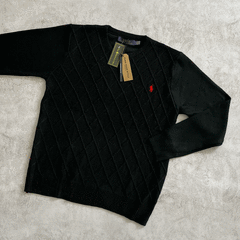 SWEATER TRAMADO ROMBO NEGRO - comprar online
