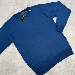 SWEATER POLO CLÁSICO AZUL AERO en internet