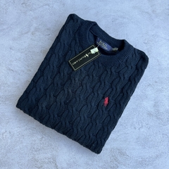 SWEATER POLO VINTAGE AZUL - Elixir Indumentaria