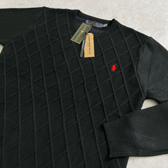 SWEATER TRAMADO ROMBO NEGRO - Elixir Indumentaria