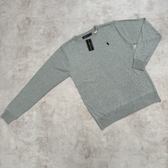 SWEATER POLO CLÁSICO GRIS MELANGE - Elixir Indumentaria