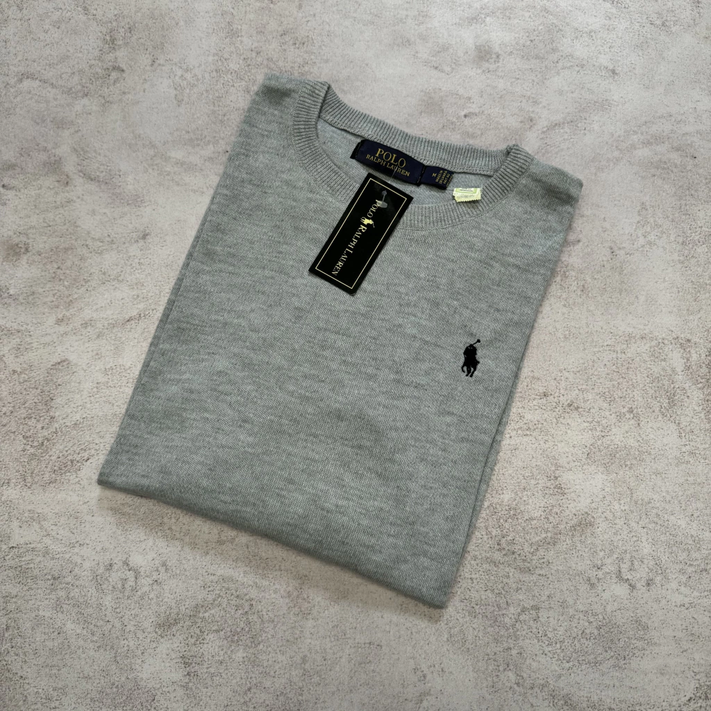 SWEATER POLO CLÁSICO GRIS MELANGE