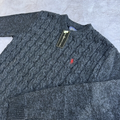 SWEATER POLO VINTAGE GRIS OSCURO - tienda online