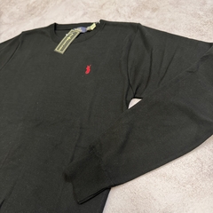 SWEATER POLO CLÁSICO NEGRO - Elixir Indumentaria