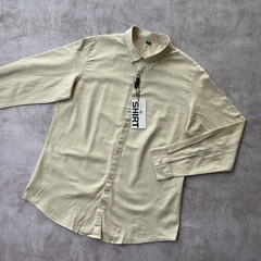 CAMISA DE LINO MANGA LARGA BEIGE en internet