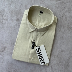 CAMISA DE LINO MANGA LARGA BEIGE - Elixir Indumentaria