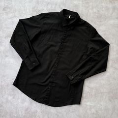 CAMISA DE LINO MANGA LARGA NEGRA