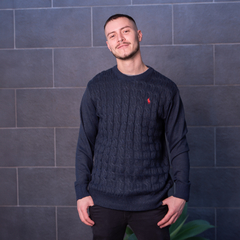 SWEATER POLO VINTAGE AZUL