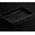 Bacha de baño rectangular negra con acabado brillante y motas blancas, modelo Sky de 51x35x11 cm