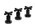 Combo Griferia Baño Peirano Black Velvet Lavatorio con ducha Exterior y Bidet