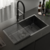 Pileta Cocina Johnson Negra Signature Enkel 75 cm