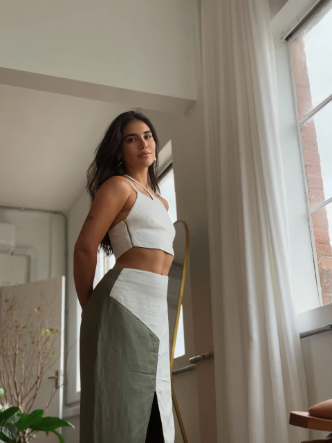 Saia Katia |Verde - comprar online