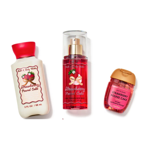 Strawberry Pound Cake Mini Gift Set Bath and Body Works - 88ml/29ml/75ml - comprar online