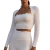 Wiskii Scallop Cropped Long Sleeve Top