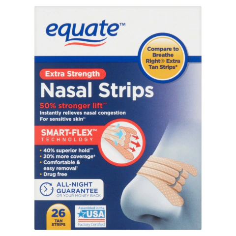 Equate Extra Strength Nasal Strips Tiras Nasais - 26 Tan Strips - comprar online