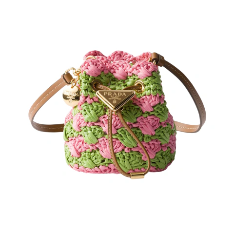 Prada Bolsa Crochet Mini Pouch Bag