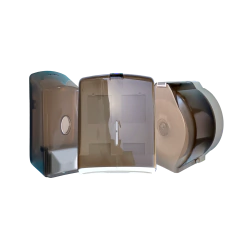 Kit Dispenser Jabón + Toalla + Higiénico Plástico Fumé - comprar online