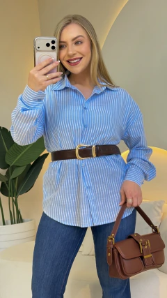 Camisa Listrada Over na internet