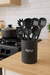 Set Utensilios Cocina Hudson 7 Piezas Nylon Negro Con Vaso - comprar online