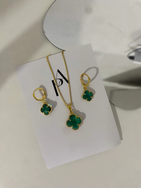 Conjunto Trevo Verde Van Cleef