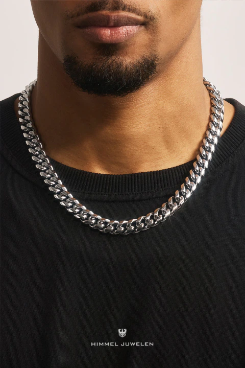 Collar Miami 13mm Enchapado en Rodio
