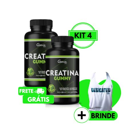KIT 4 - 2 POTES DE CREATINA GUMMY + REGATA MASCULINA GRÁTIS + FRETE GRÁTIS - comprar online