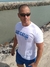 Camiseta Branca Dry Dedicated com Detalhe Azul - G BRASIL FIT