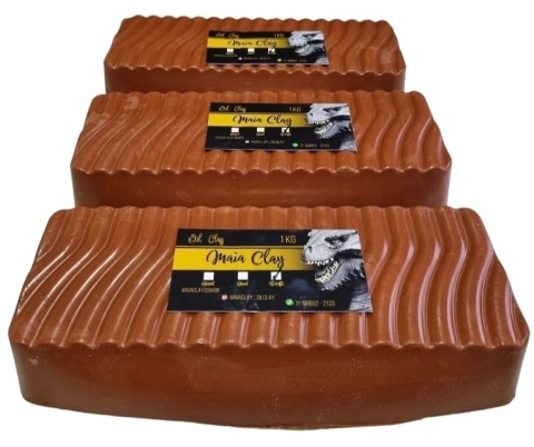 Massa de Modelar Plastilina Medium MaiaClay Combo 3kg Cor Telha