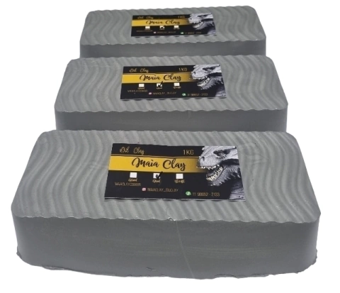 Massa de Modelar Plastilina Medium MaiaClay Combo 3kg Cor Cinza