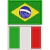 Patch Bordado Bandeira Do Brasil Itália Motociclista Ban184