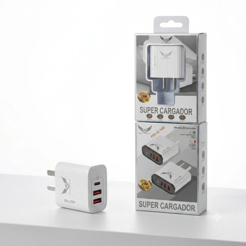 Cargador 2 USB 3.1A - QC 5.0 + 1 USB C PD 25w AB E-149