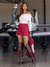 Shorts saia Evellyn couro eco - loja online