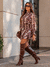 Vestido Patricia floral curto manga longa com lastex - loja online