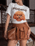 Shorts saia Maria couro eco - Aline Mezzari Brand
