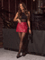 Shorts saia Tabata couro eco ilhos fivela - loja online