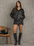 Shorts saia Maria couro eco - Aline Mezzari Brand