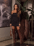 Vestido Beatriz drapeado curto manga longa - comprar online